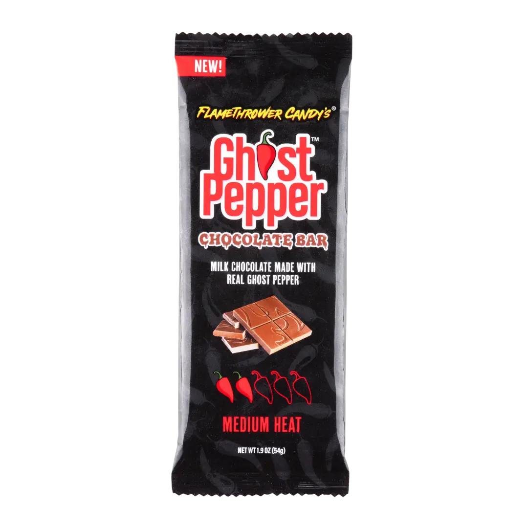 Flamethrower Candy | Ghost Pepper Chocolat Bar Shack Ă Sauce