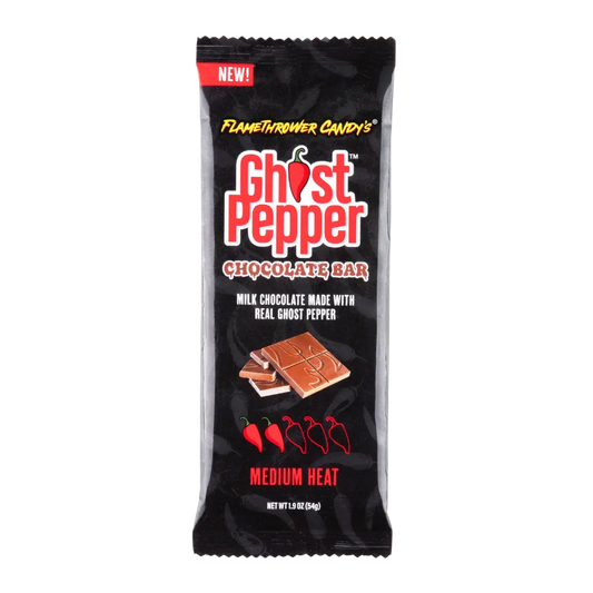 Flamethrower Candy | Ghost Pepper Chocolat Bar Shack à Sauce